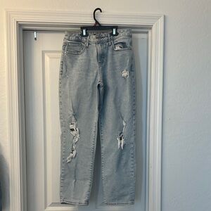 Express Light Gray Distressed Women's Jeans